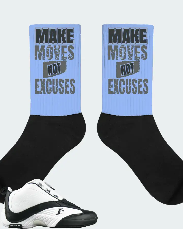Reebok Answer IV Sneaker Matching Carolina Blue Socks - Make Moves Not Excuses