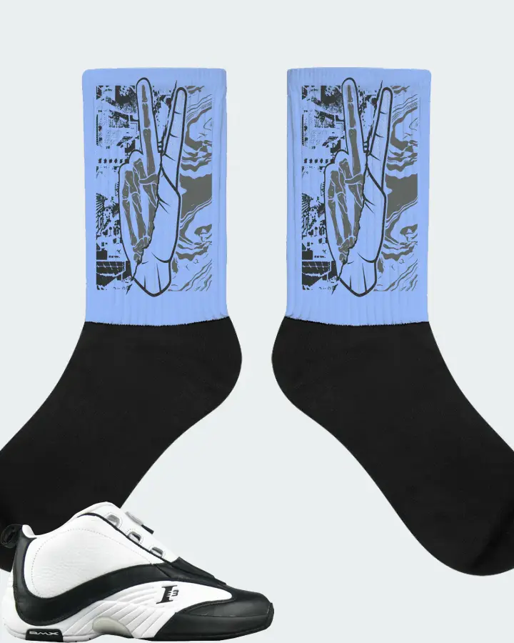 Reebok Answer IV Sneaker Matching Carolina Blue Socks - Peace of mind