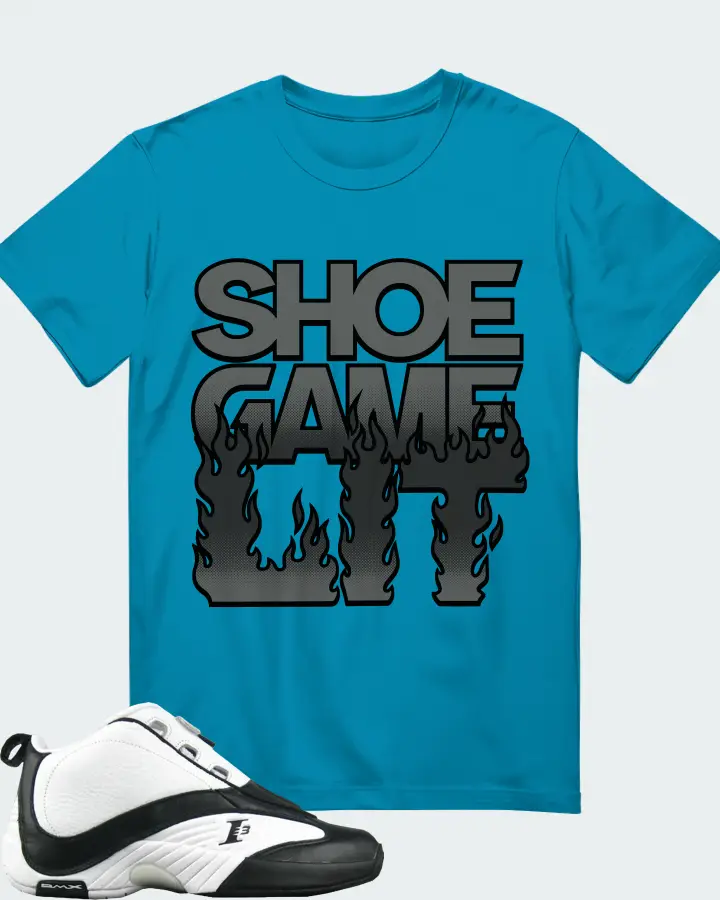 Reebok Answer IV Sneaker Matching Aqua T-Shirt - Shoe Game Lit Refreshed