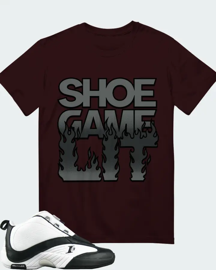 Reebok Answer IV Sneaker Matching Oxblood Black T-Shirt - Shoe Game Lit Refreshed