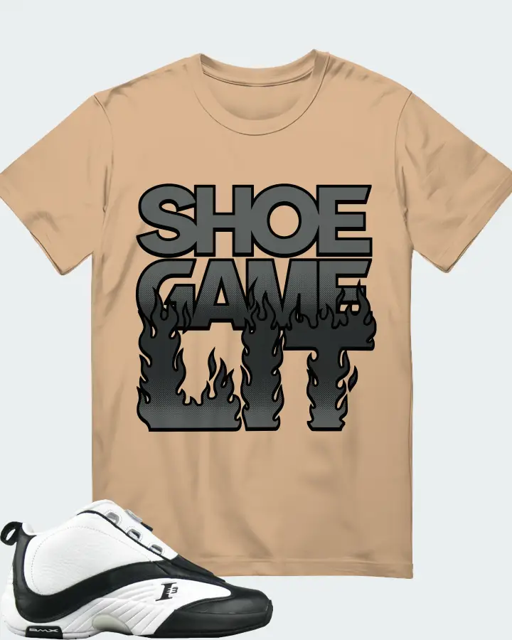 Reebok Answer IV Sneaker Matching Cream Gildan T-Shirt - Shoe Game Lit Refreshed