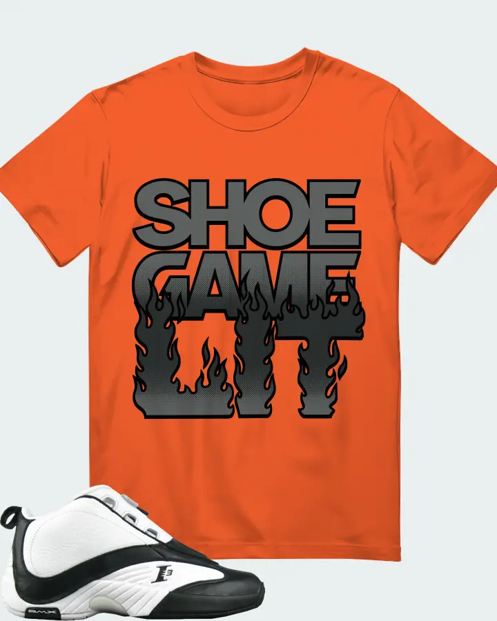Reebok Answer IV Sneaker Matching Orange T-Shirt - Shoe Game Lit Refreshed