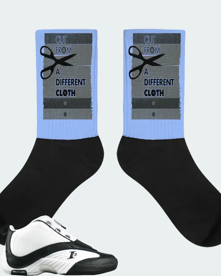 Reebok Answer IV Sneaker Matching Carolina Blue Socks - Cut From a Different Cloth