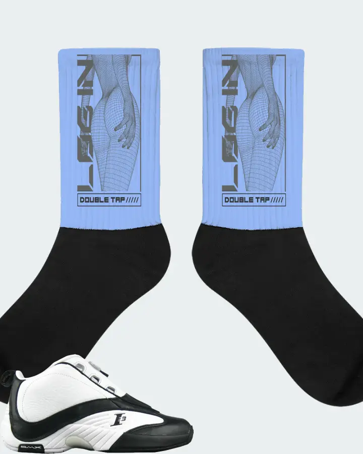 Reebok Answer IV Sneaker Matching Carolina Blue Socks (LOGIN) - View 1