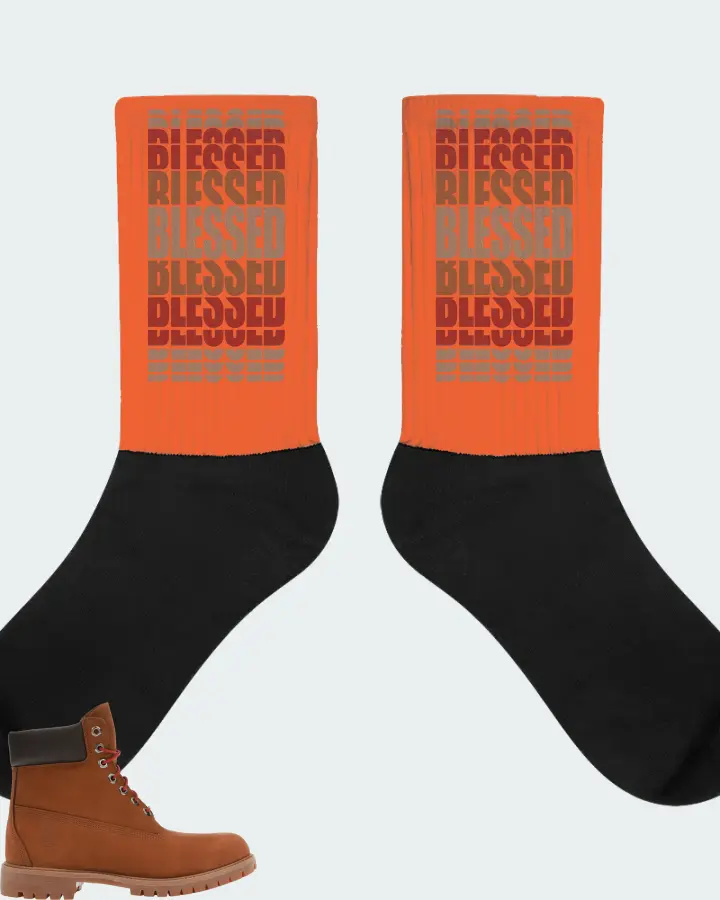Timberland 6" Boot Sneaker Matching Orange Socks - BLESSED Many Times