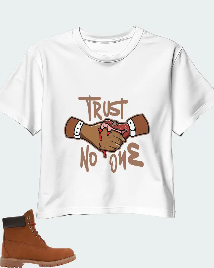Timberland 6" Boot Sneaker Matching White Crop Top - Trust No One