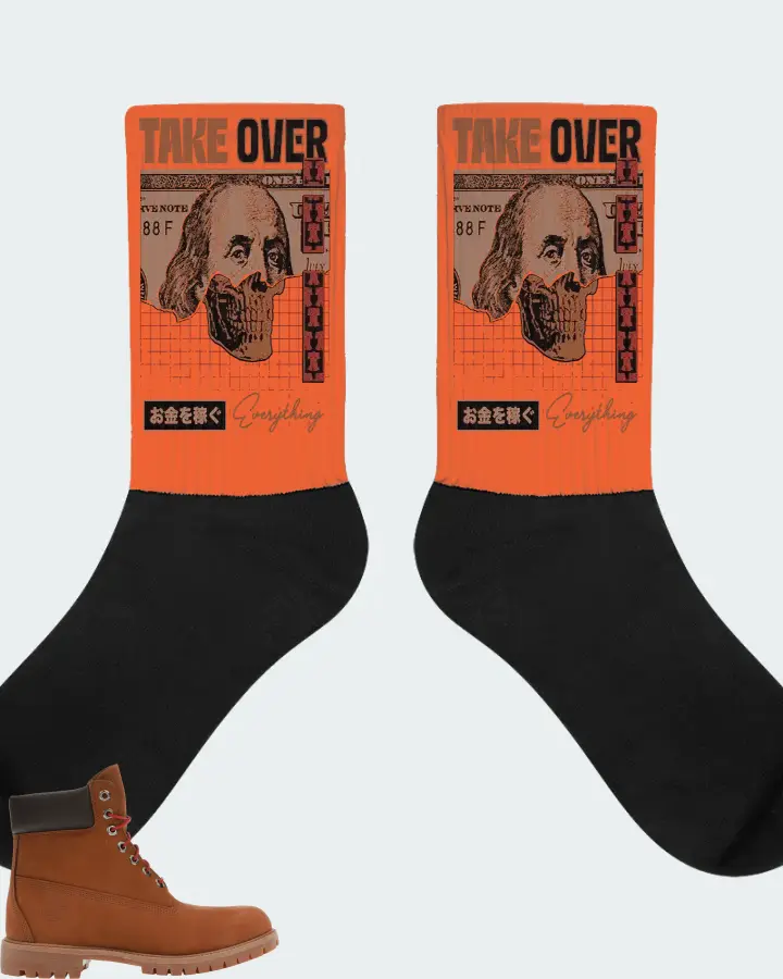 Timberland 6" Boot Sneaker Matching Orange Socks - Take Over