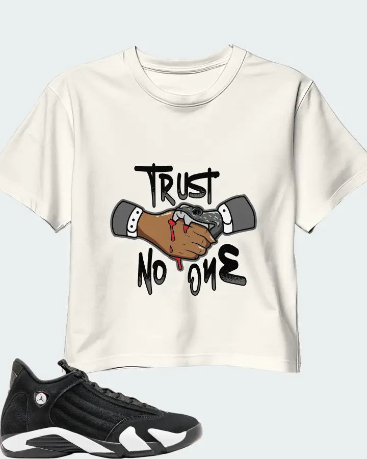 Jordan 14 Retro Sneaker Matching Ecru White Crop Top - Trust No One
