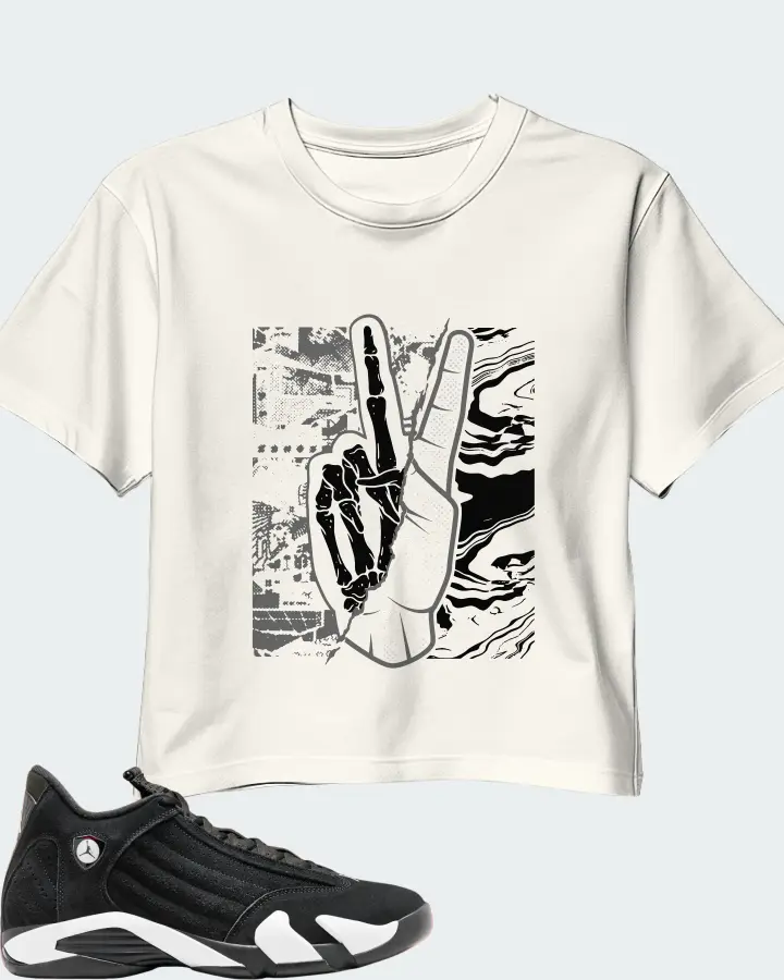 Jordan 14 Retro Sneaker Matching Ecru White Crop Top - Peace of mind