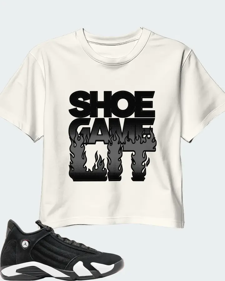 Jordan 14 Retro Sneaker Matching Ecru White Crop Top - Shoe Game Lit Refreshed