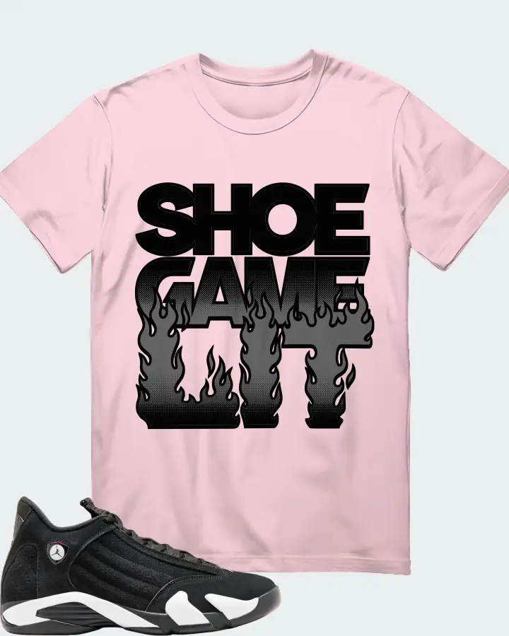 Jordan 14 Retro Sneaker Matching Soft Pink T-Shirt - Shoe Game Lit Refreshed