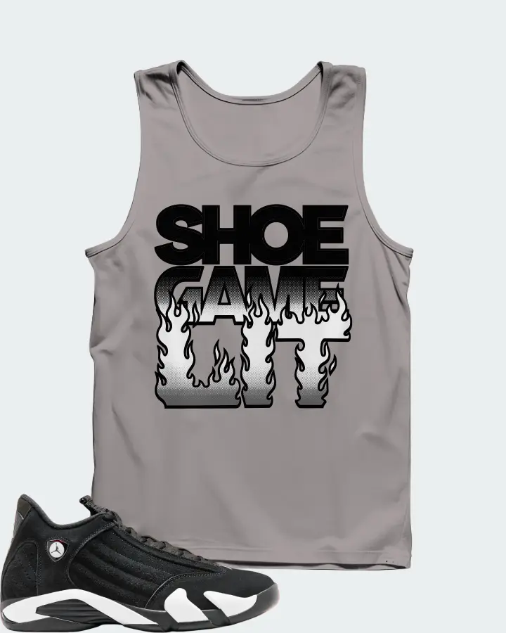 Jordan 14 Retro Sneaker Matching Grey Tank Top - Shoe Game Lit Refreshed