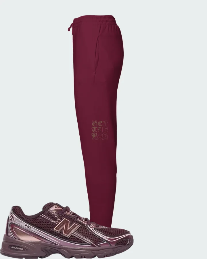 New Balance 740 Classic Crimson Deep Plum Matching Joggers