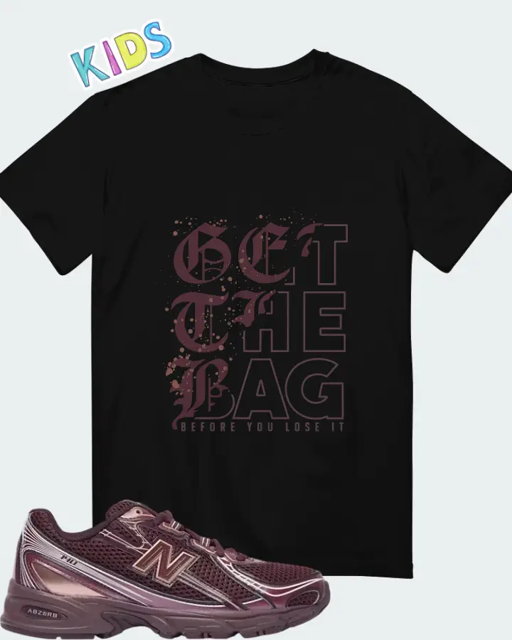 New Balance 740 Classic Crimson Deep Plum Matching Kid's T-Shirt