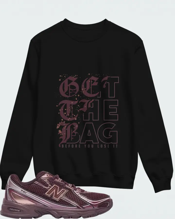 New Balance 740 Classic Crimson Deep Plum Matching Sweatshirt