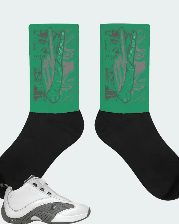Reebok Answer IV Sneaker Matching Kelly Green Socks - Peace of mind