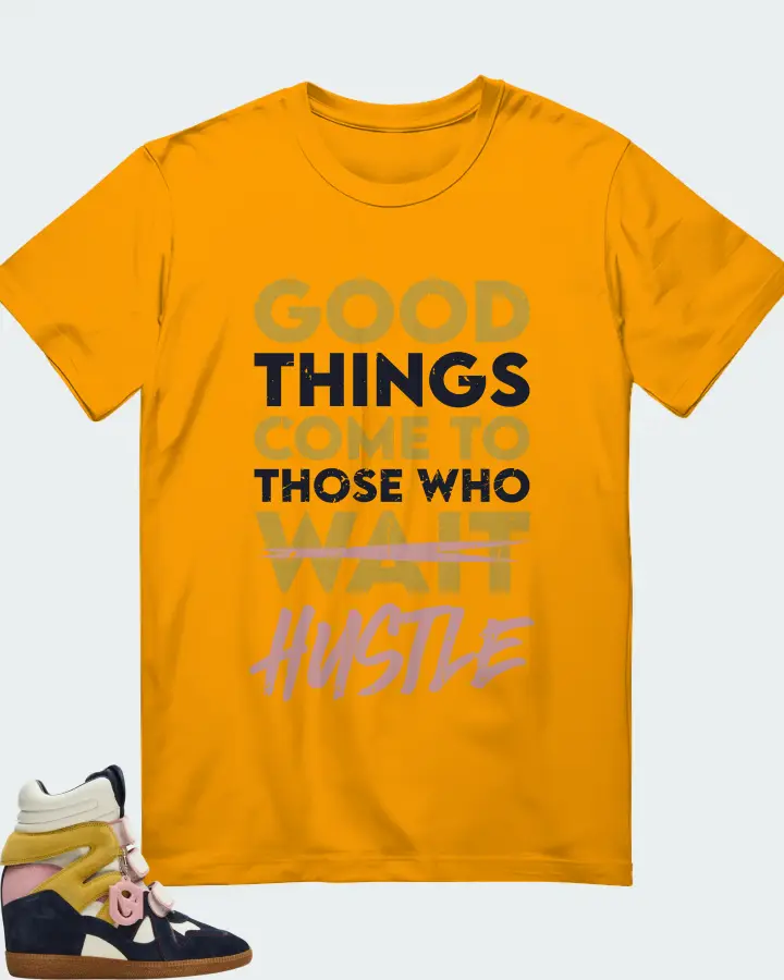 Mavis Navy Suede Sneaker Matching Gold T-Shirt - Good Things Come