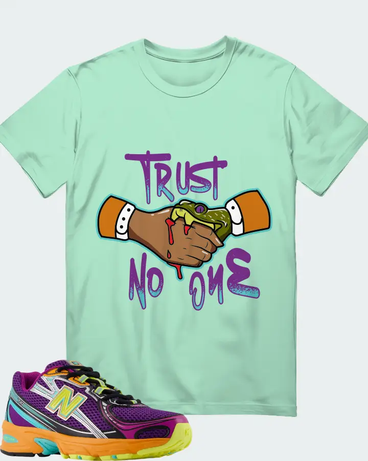 New Balance 740v2  Multi-Color Sneaker Matching Mint T-Shirt - Trust No One