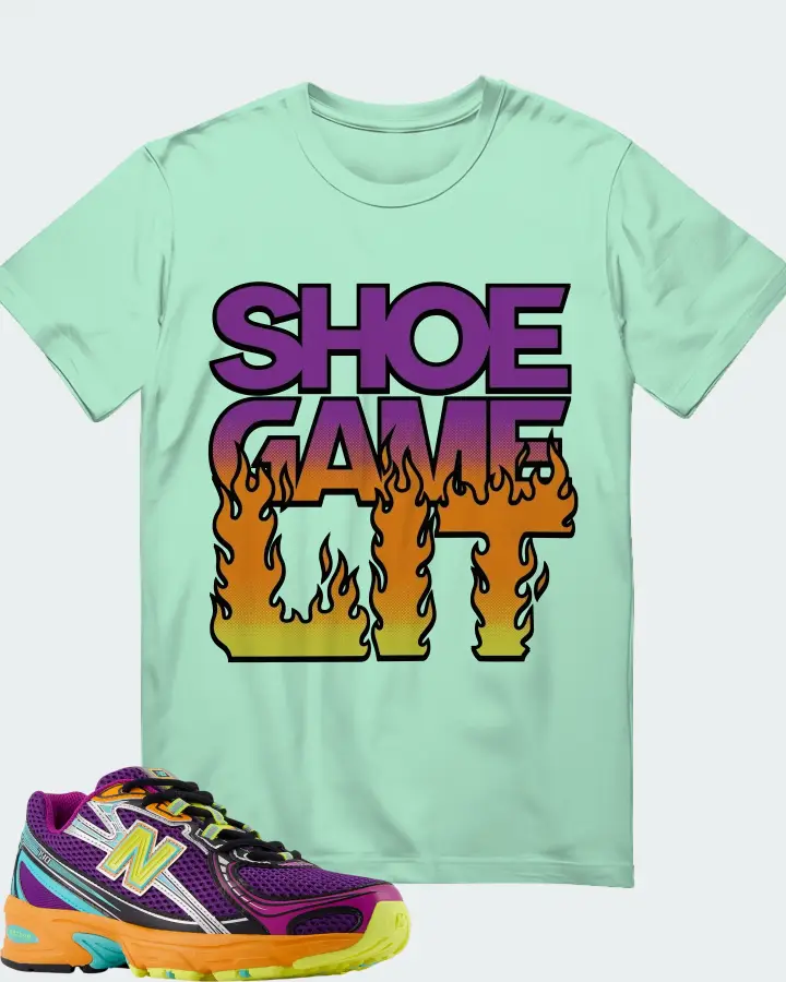 New Balance 740v2  Multi-Color Sneaker Matching Mint T-Shirt - Shoe Game Lit Refreshed