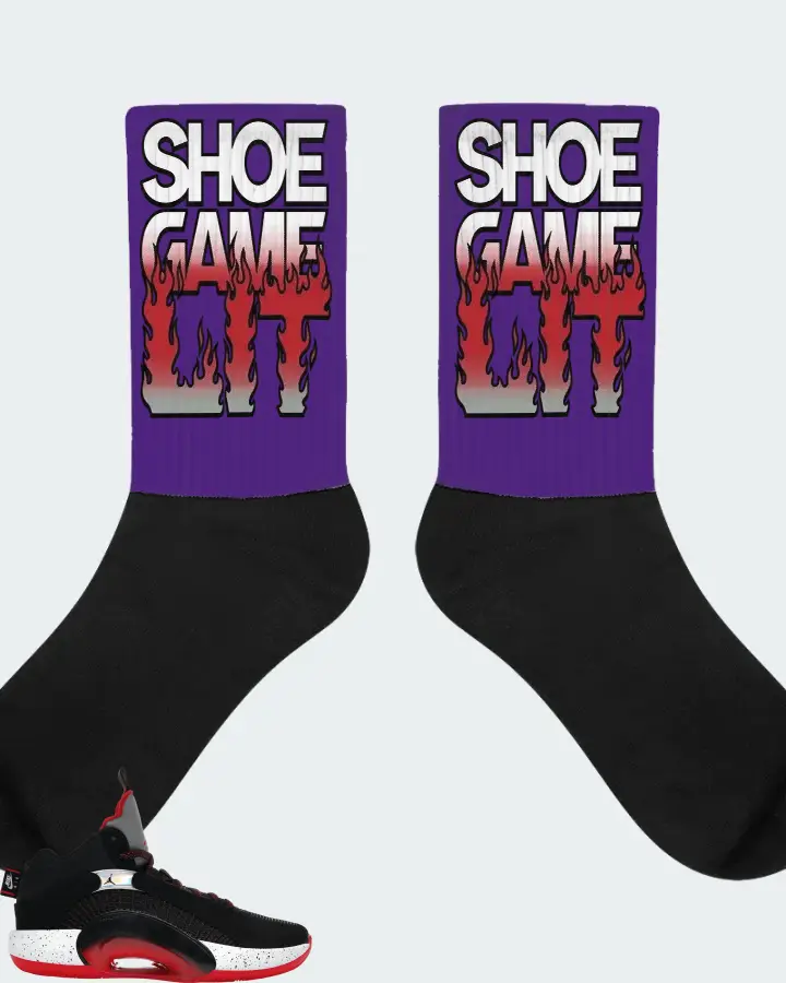 Jordan XXXV Sneaker Matching Purple Socks - Shoe Game Lit Refreshed