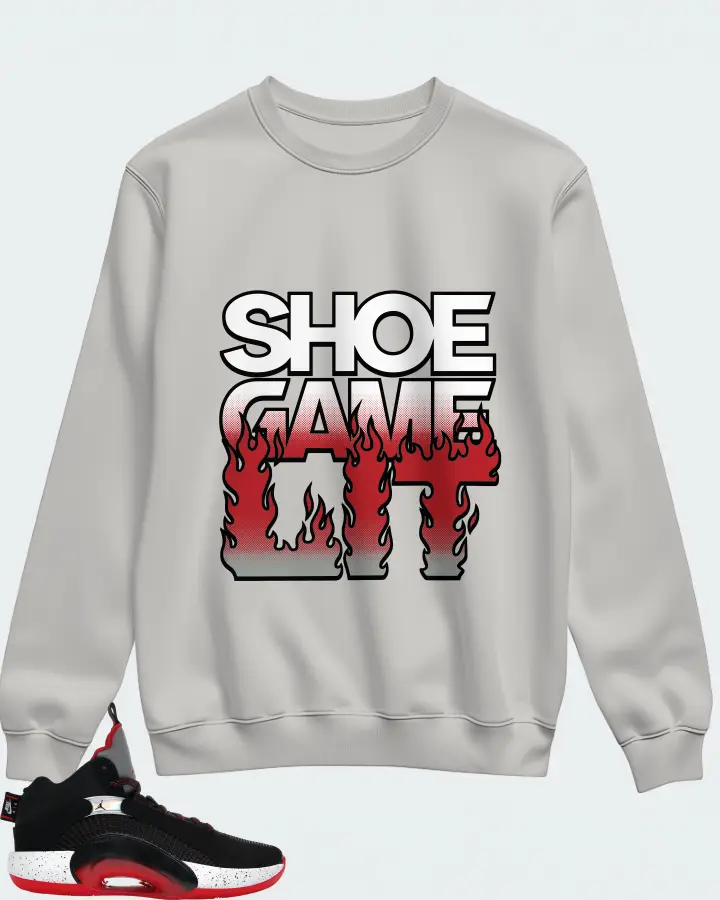 Jordan XXXV Sneaker Matching Grey Sweatshirt - Shoe Game Lit Refreshed