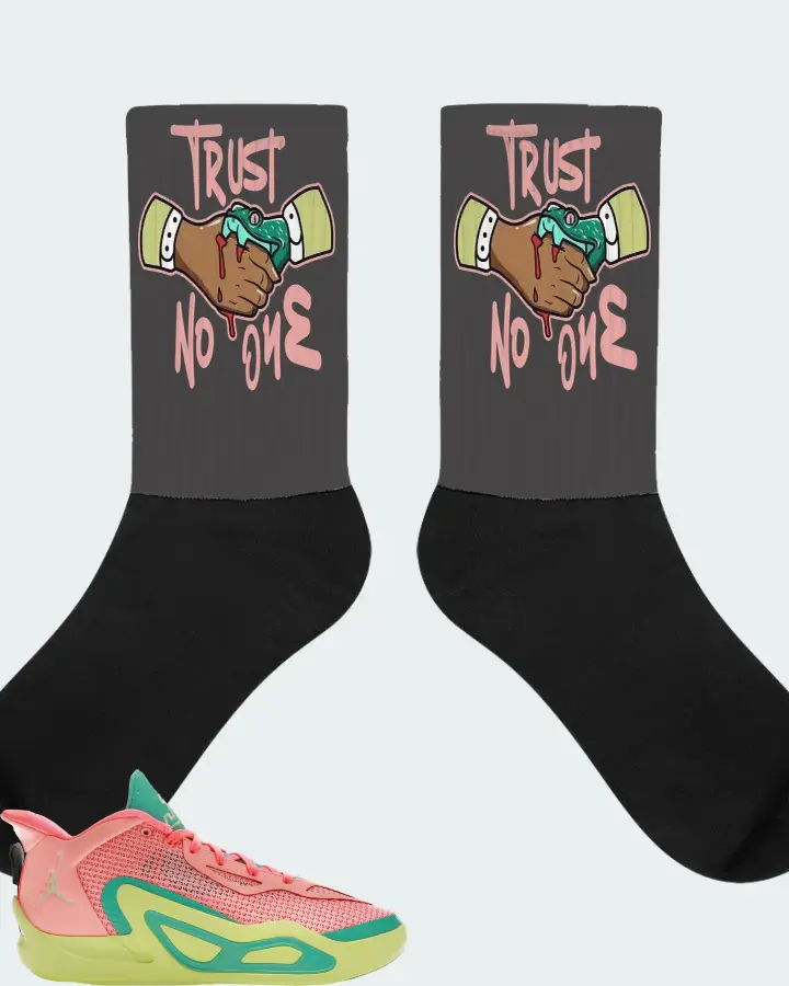 Jordan Tatum 1 Sneaker Matching Dark Grey Socks - Trust No One