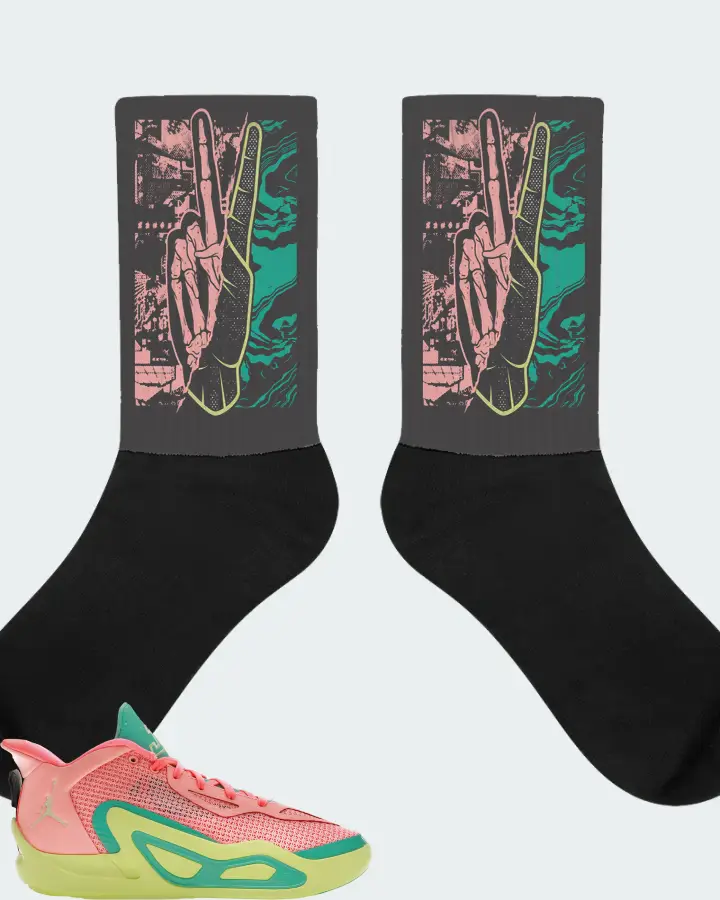 Jordan Tatum 1 Sneaker Matching Dark Grey Socks - Peace of mind