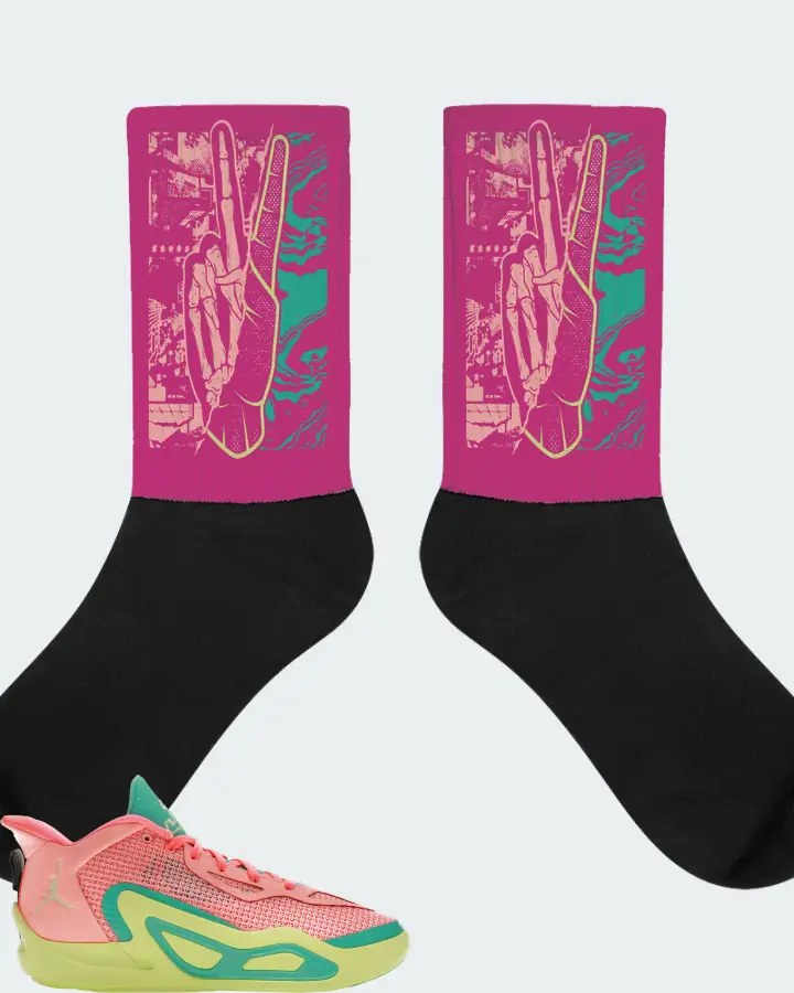 Jordan Tatum 1 Sneaker Matching Berry Socks - Peace of mind