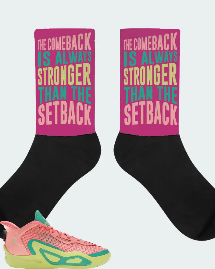 Jordan Tatum 1 Sneaker Matching Berry Socks - The Comeback