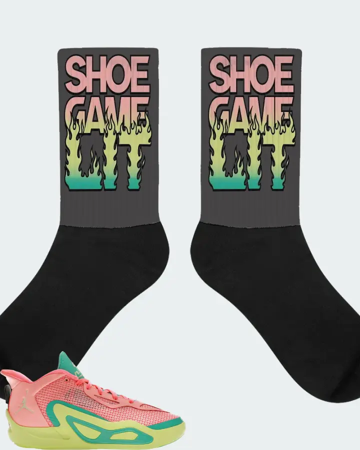 Jordan Tatum 1 Sneaker Matching Dark Grey Socks - Shoe Game Lit Refreshed