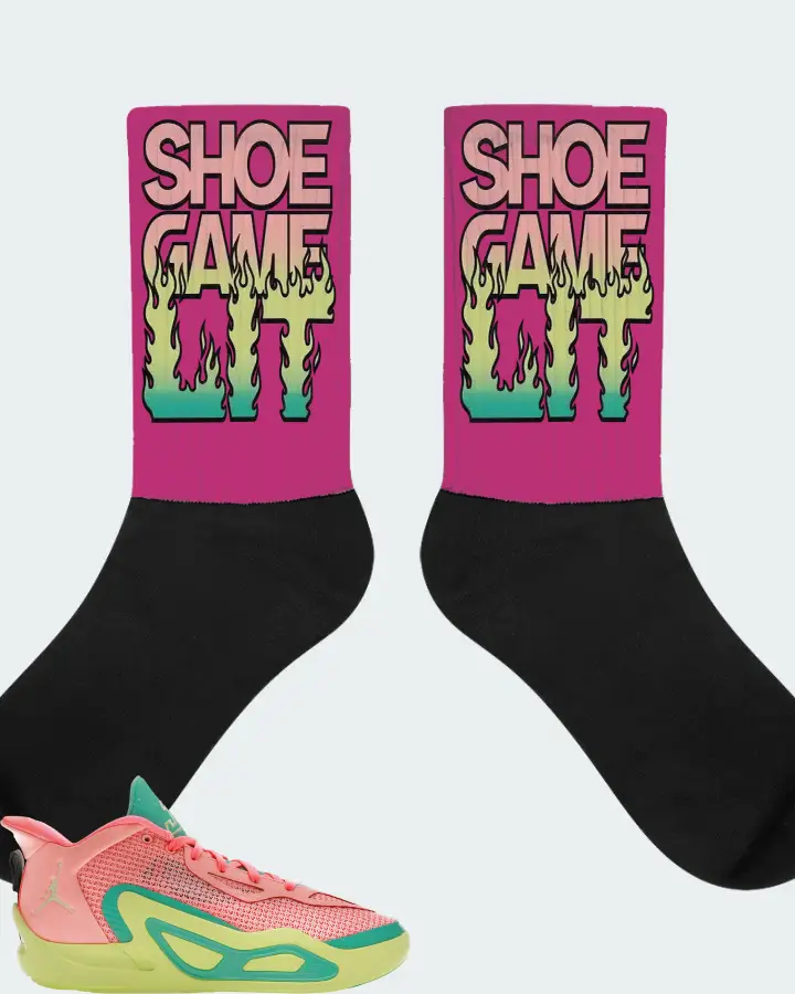 Jordan Tatum 1 Sneaker Matching Berry Socks - Shoe Game Lit Refreshed