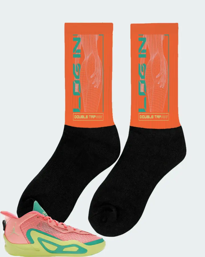 Jordan Tatum 1 Sneaker Matching Orange Socks (LOGIN) - View 3
