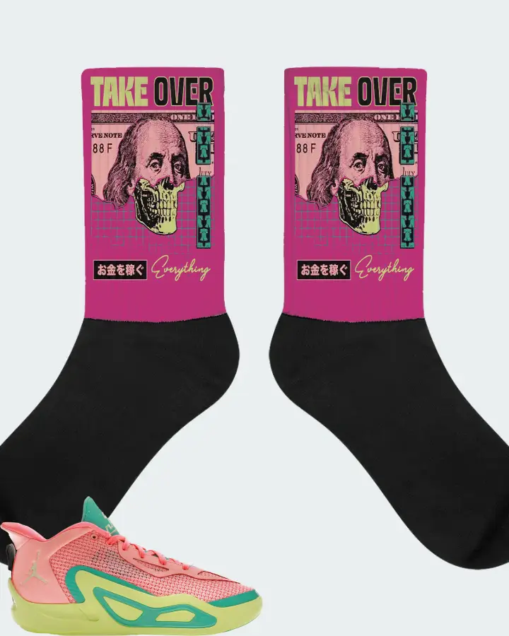 Jordan Tatum 1 Sneaker Matching Berry Socks - Take Over