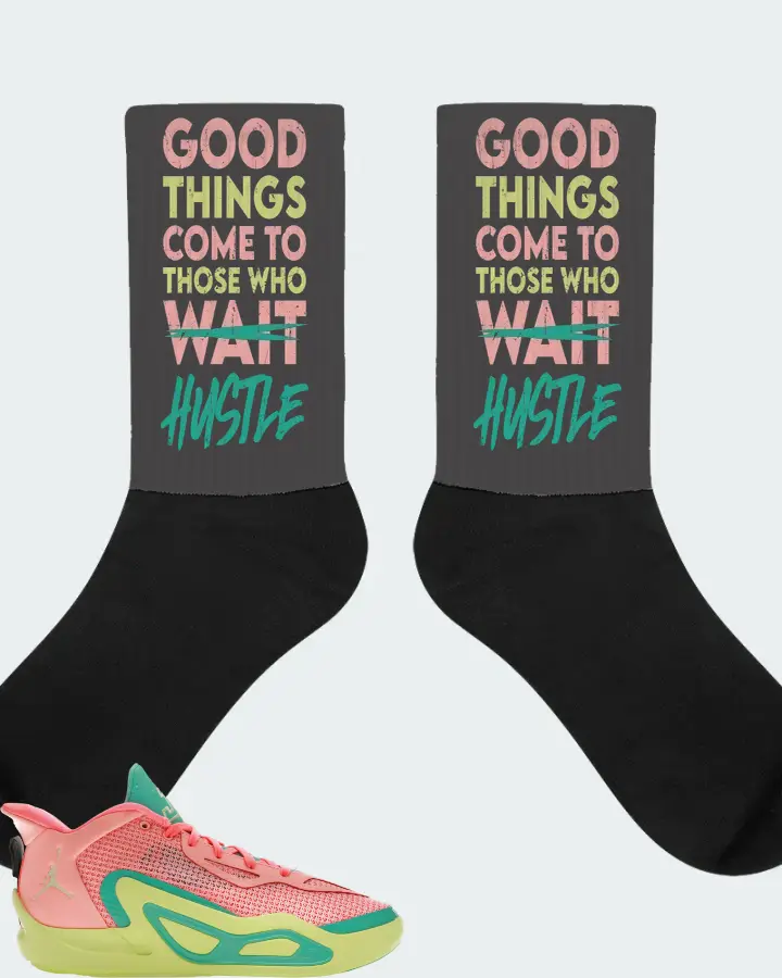 Jordan Tatum 1 Sneaker Matching Dark Grey Socks - Good Things Come