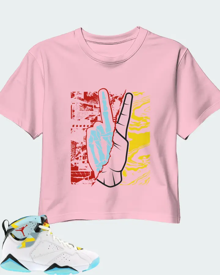 Jordan 7 Retro Sneaker Matching Pink Crop Top - Peace of mind