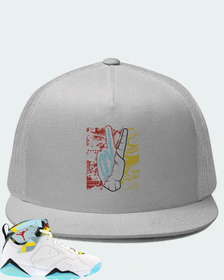Jordan 7 Retro Sneaker Matching White Hat - Peace of mind