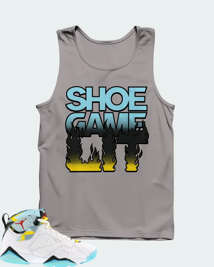 Jordan 7 Retro Sneaker Matching Grey Tank Top - Shoe Game Lit Refreshed