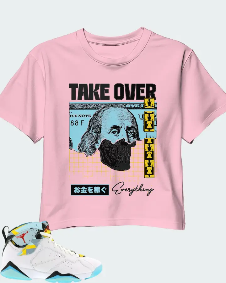 Jordan 7 Retro Sneaker Matching Pink Crop Top - Take Over