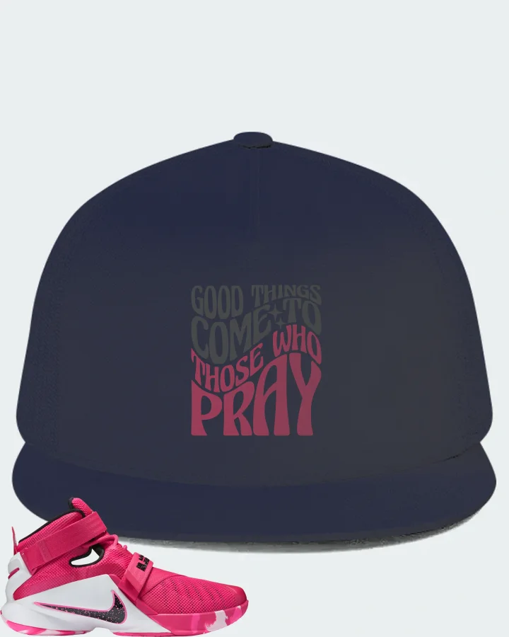 Nike LeBron Zoom Soldier 9 Sneaker Matching Navy Hat - Good Things Come To Those Who Pray