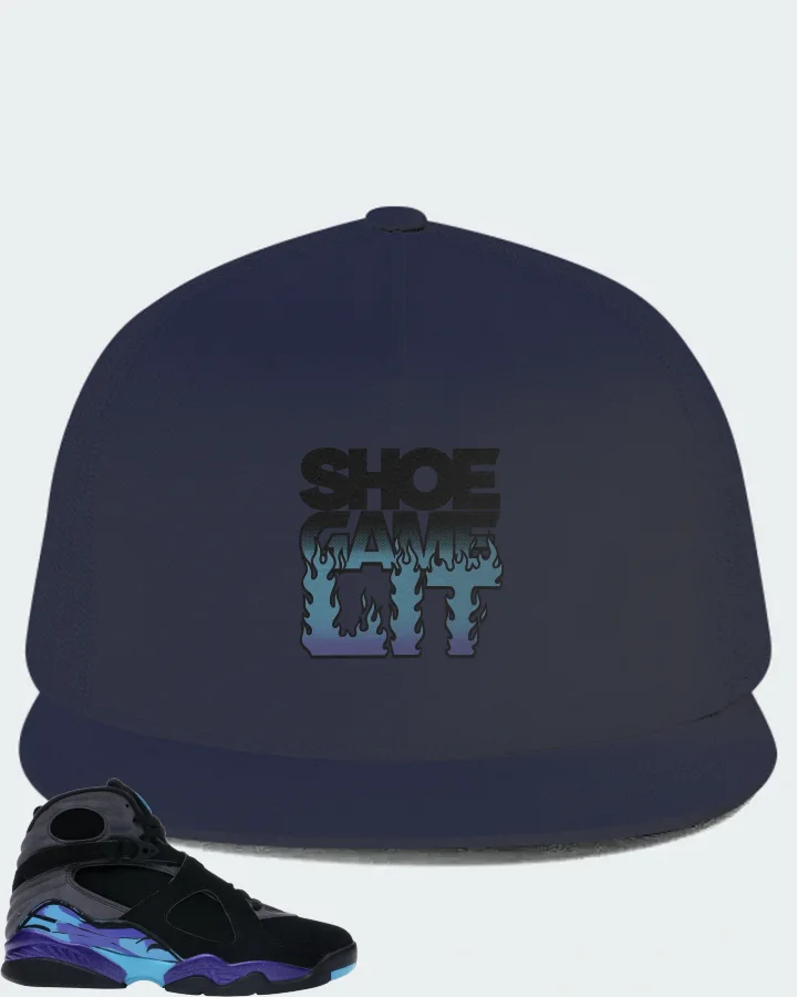 Jordan 8 Retro Sneaker Matching Navy Hat - Shoe Game Lit Refreshed