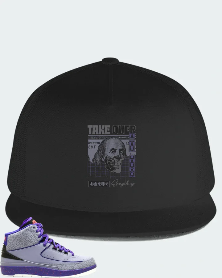 Air Jordan 2 Retro Iron Purple  Sneaker Matching Black Hat - Take Over