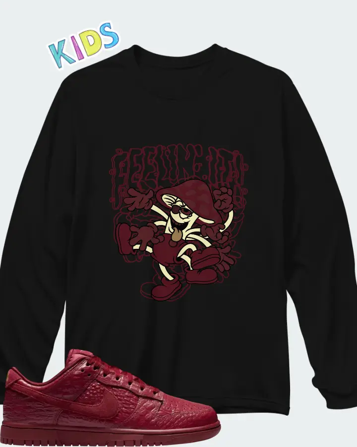 Nike Dunk Low Red Croc Matching Kid's Long Sleeve T-Shirt