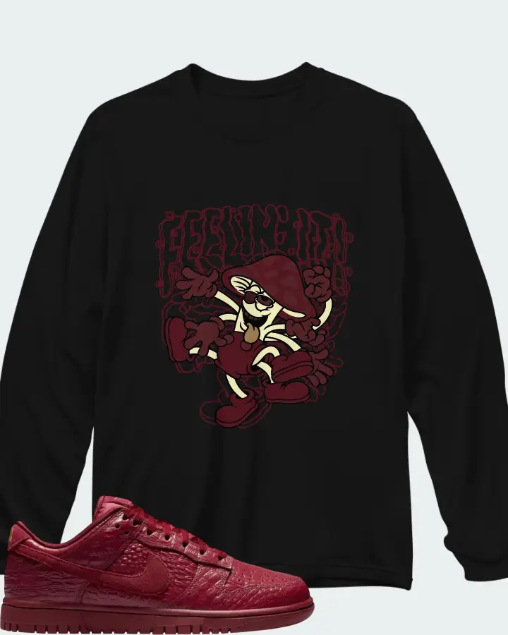 Nike Dunk Low Red Croc Matching Long Sleeve T-Shirt