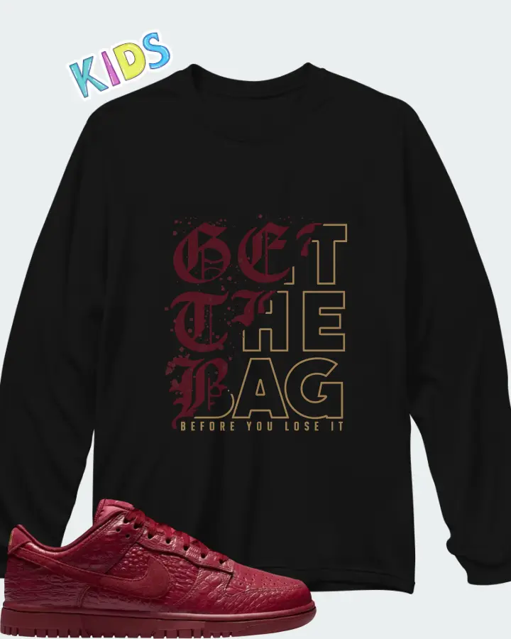 Nike Dunk Low Red Croc Matching Kid's Long Sleeve T-Shirt