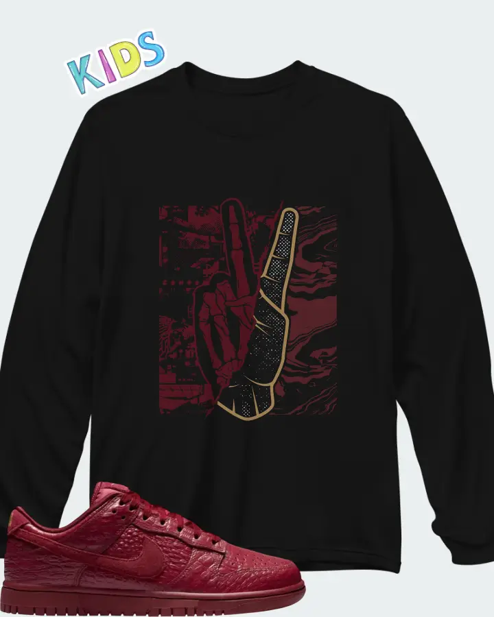 Nike Dunk Low Red Croc Matching Kid's Long Sleeve T-Shirt