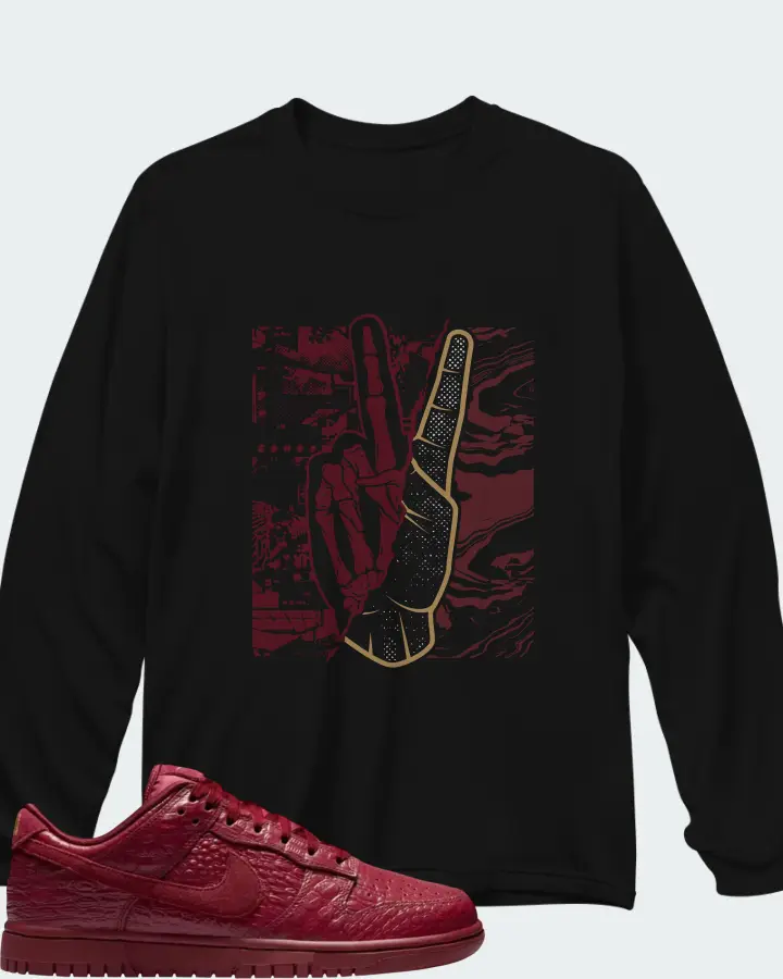 Nike Dunk Low Red Croc Matching Long Sleeve T-Shirt