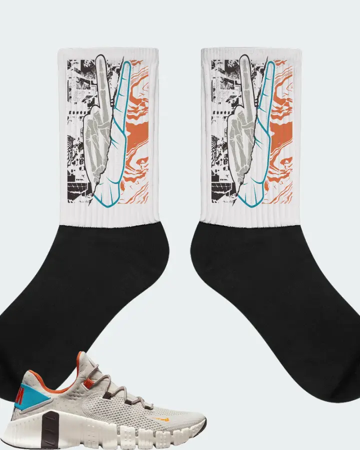 Nike Free Metcon 4 Sneaker Matching White Socks - Peace of mind