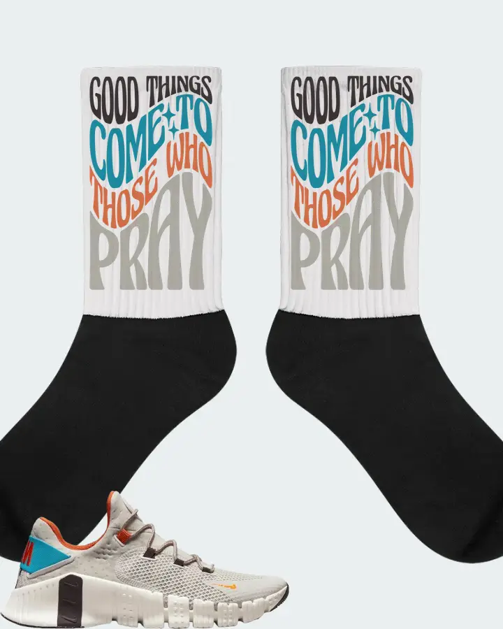 Nike Free Metcon 4 Sneaker Matching White Socks - Good Things Come To Those Who Pray