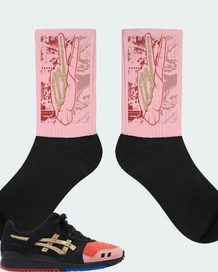 ASICS Gel-Lyte III Sneaker Matching Pink Socks - Peace of mind