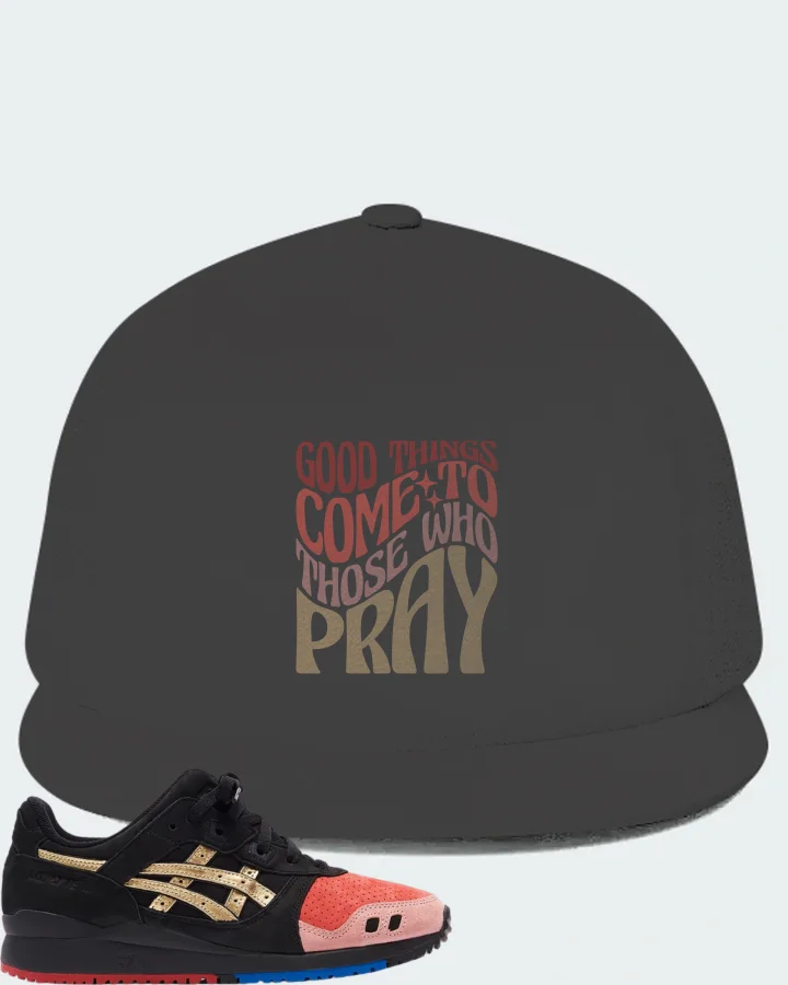 ASICS Gel-Lyte III Sneaker Matching Dark Grey Hat - Good Things Come To Those Who Pray